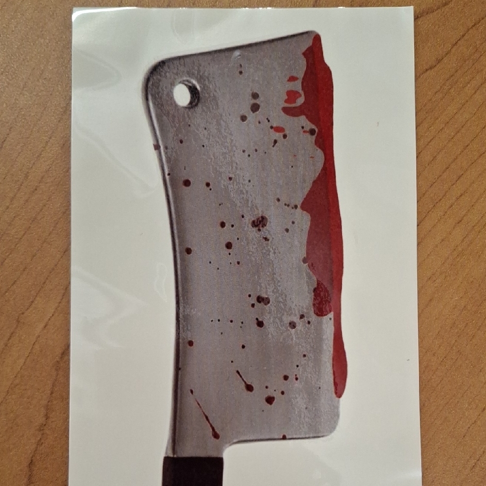 Bloody Cleaver Vinyl Tattoo - Silver & Red